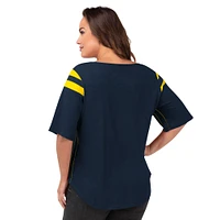 Women's G-III 4Her by Carl Banks Navy Michigan Wolverines Linebacker T-Shirt