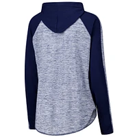 Women's G-III 4Her by Carl Banks Navy Michigan Wolverines Underdog Bling Raglan Long Sleeve Hoodie T-Shirt
