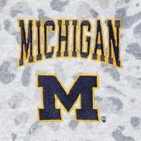 Women's Gameday Couture Heather Gray Michigan Wolverines Leopard Quarter-Zip Sweatshirt