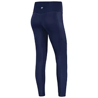 Women's KadyLuxe  Navy Michigan Wolverines 7/8 Mixed Media Pocket iLeggings