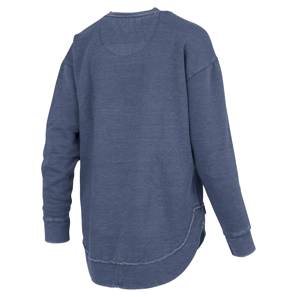 Women's Pressbox  Navy Michigan Wolverines Westin Poncho V-Neck Pullover Sweatshirt