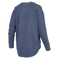 Women's Pressbox  Navy Michigan Wolverines Westin Poncho V-Neck Pullover Sweatshirt