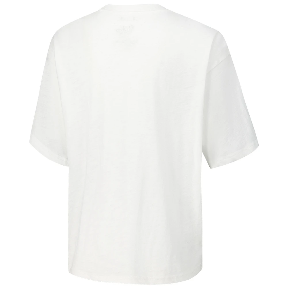 Women's Pressbox White Michigan Wolverines Rock & Roll Slub T-Shirt