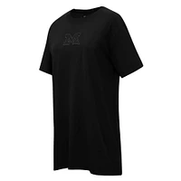 Women's Pro Standard Black Michigan Wolverines Tonal Neutral Mini T-Shirt Dress
