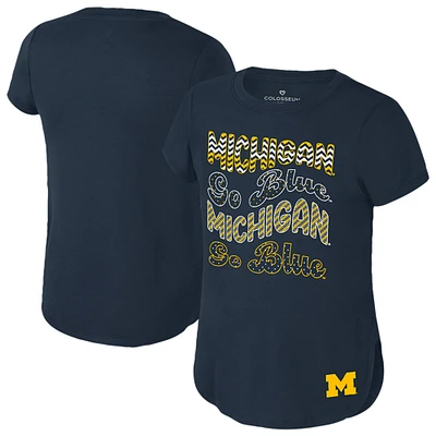 T-shirt Rogan des Wolverines du Michigan pour jeunes Colisée bleu marine