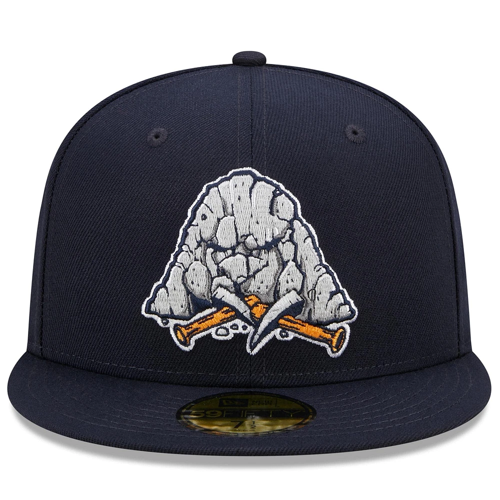 Men's New Era Navy Midland Rockhounds Marvel x Minor League 59FIFTY Fitted Hat