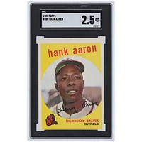 Hank Aaron Milwaukee Braves 1959 Topps #380 SGC Authenticated 2.5 Card