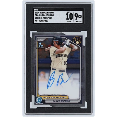 Blake Burke Milwaukee Brewers Autographié 2024 Bowman Draft Chrome Prospect Autograph #CPA-BB SGC Authentifié 9/10 Carte Rookie