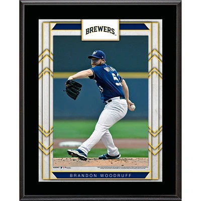 Plaque de nom de joueur sublimée Brandon Woodruff Milwaukee Brewers 10,5'' x 13''