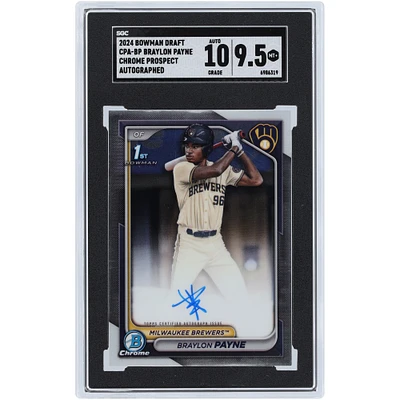 Braylon Payne Milwaukee Brewers Autographed 2024 Bowman Draft Chrome Prospect Autograph #CPA-BP SGC Authenticated 9.5/10 Card
