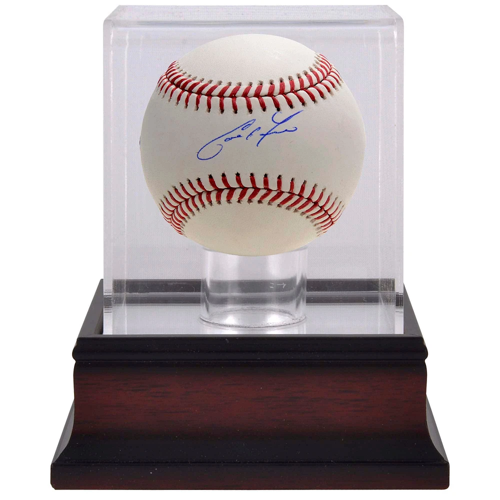 Christian Yelich Milwaukee Brewers Autographed Baseball & Mahogany Baseball Display Case