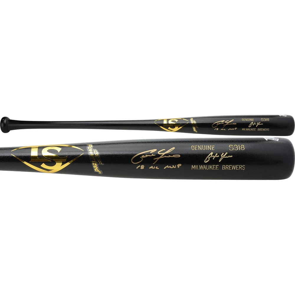 Christian Yelich Milwaukee Brewers Autographed Louisville Slugger Game Model Bat with "18 NL MVP" Inscription