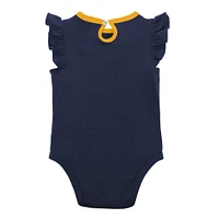 Girls Newborn & Infant Navy/Heather Gray Milwaukee Brewers Little Fan Two-Pack Bodysuit Set