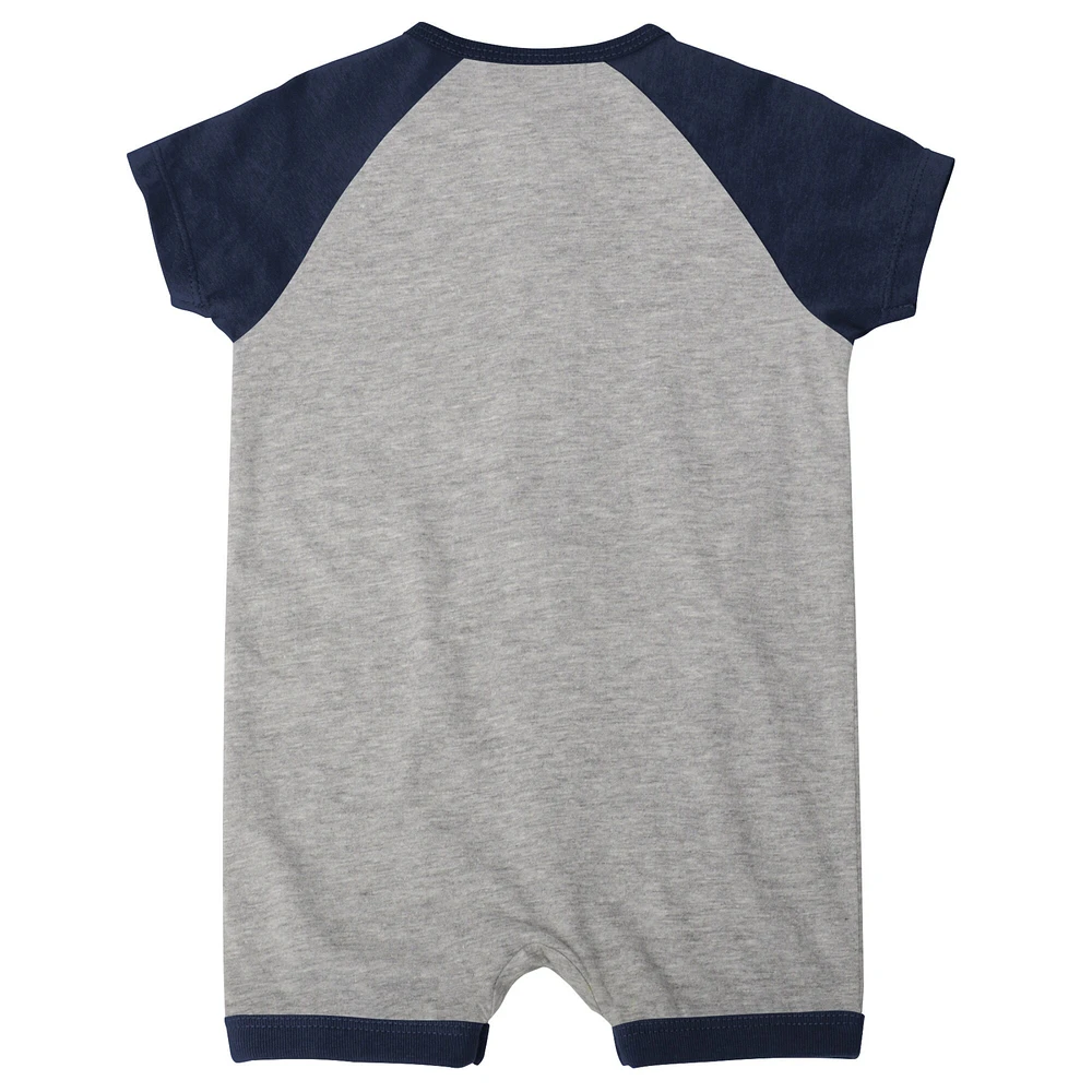Infant  Heather Gray Milwaukee Brewers Extra Base Hit Raglan Full-Snap Romper