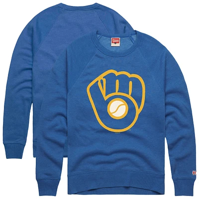 Sweat-shirt rétro Tri-Blend Hommage Royal Milwaukee Brewers pour homme