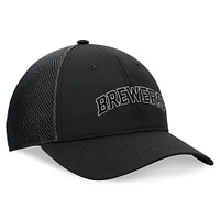 Men's Fanatics Black Milwaukee Brewers Spacer Mesh Flex Hat