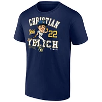 T-shirt fanatiques pour hommes Christian Yelich Navy Milwaukee Brewers Hometown Caricature