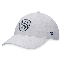 Men's Fanatics Gray Milwaukee Brewers Logo Adjustable Hat