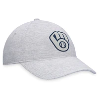 Men's Fanatics Gray Milwaukee Brewers Logo Adjustable Hat