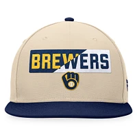 Men's Fanatics Khaki/Navy Milwaukee Brewers Cycle Snapback Hat