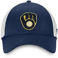 Men's Fanatics Navy/ Milwaukee Brewers Team Core Unstructured Trucker Adjustable Hat