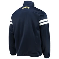 Veste de survêtement entièrement zippée pour homme G-III Sports by Carl Banks Marine/Or Milwaukee Brewers Power Pitcher