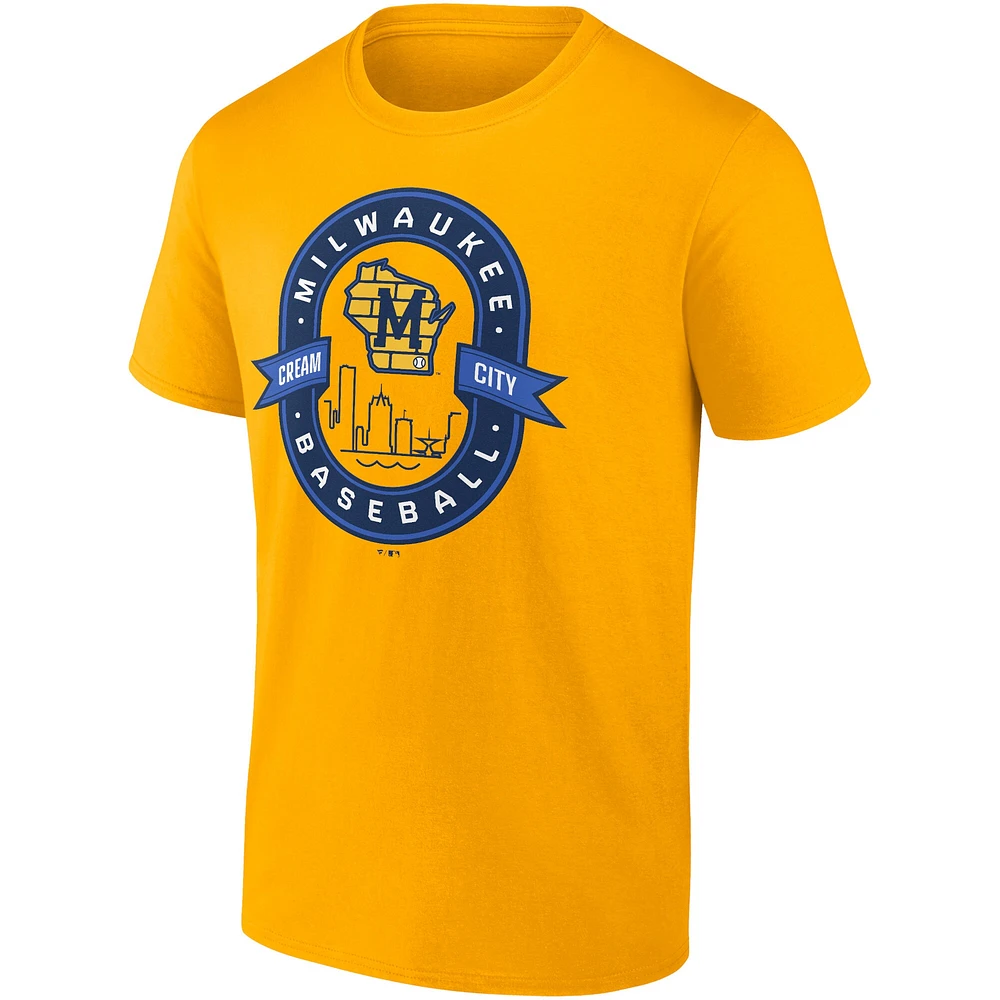 Men's Gold Milwaukee Brewers Iconic Glory Bound T-Shirt