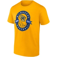 Men's Gold Milwaukee Brewers Iconic Glory Bound T-Shirt
