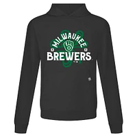 Men's Levelwear Black Milwaukee Brewers St. Patrick's Day Relay Shamrock Pullover Hoodie