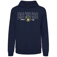Men's Levelwear Navy Milwaukee Brewers Accolade Podium Textbook Pullover Hoodie