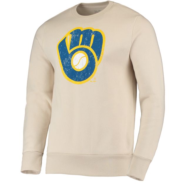 Sweat-shirt Majestic Threads Oatmeal Milwaukee Brewers Fleece pour homme
