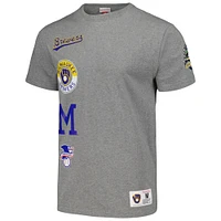 Men's Mitchell & Ness Heather Gray Milwaukee Brewers Cooperstown Collection City T-Shirt