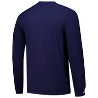 Men's Mitchell & Ness Navy Milwaukee Brewers Arched Logo Slub Long Sleeve T-Shirt
