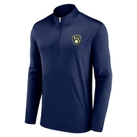 Men's Navy Milwaukee Brewers Underdog Mindset Quarter-Zip Jacket