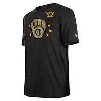 Men's New Era Black Milwaukee Brewers 2024 Armed Forces Day T-Shirt