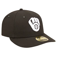Men's New Era Black Milwaukee Brewers Low Profile 59FIFTY Fitted Hat