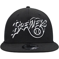 Men's New Era Black Milwaukee Brewers Street Trucker 9FIFTY Snapback Hat