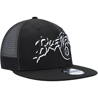 Men's New Era Black Milwaukee Brewers Street Trucker 9FIFTY Snapback Hat