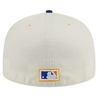 Men's New Era Cream Milwaukee Brewers Cooperstown Collection Chrome 59FIFTY Fitted Hat