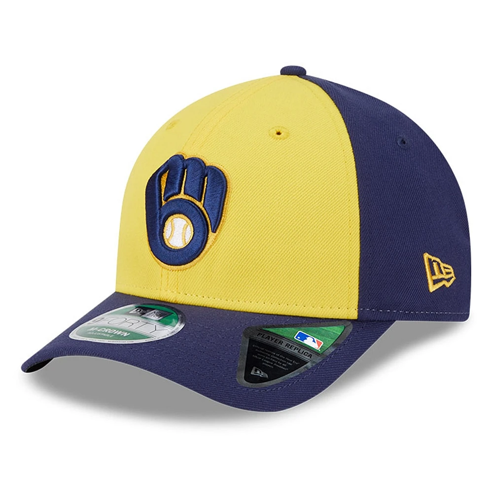Men's New Era Gold/Navy Milwaukee Brewers Player Replica 9FORTY Adjustable Hat