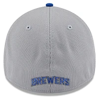 Men's New Era  Gray/Royal Milwaukee Brewers 2025 Batting Practice 39THIRTY Flex Hat