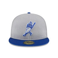 Men's New Era  Gray/Royal Milwaukee Brewers 2025 Batting Practice 59FIFTY Fitted Hat