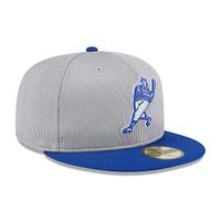 Men's New Era  Gray/Royal Milwaukee Brewers 2025 Batting Practice 59FIFTY Fitted Hat