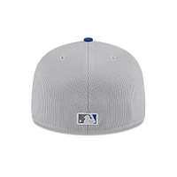 Men's New Era  Gray/Royal Milwaukee Brewers 2025 Batting Practice 59FIFTY Fitted Hat