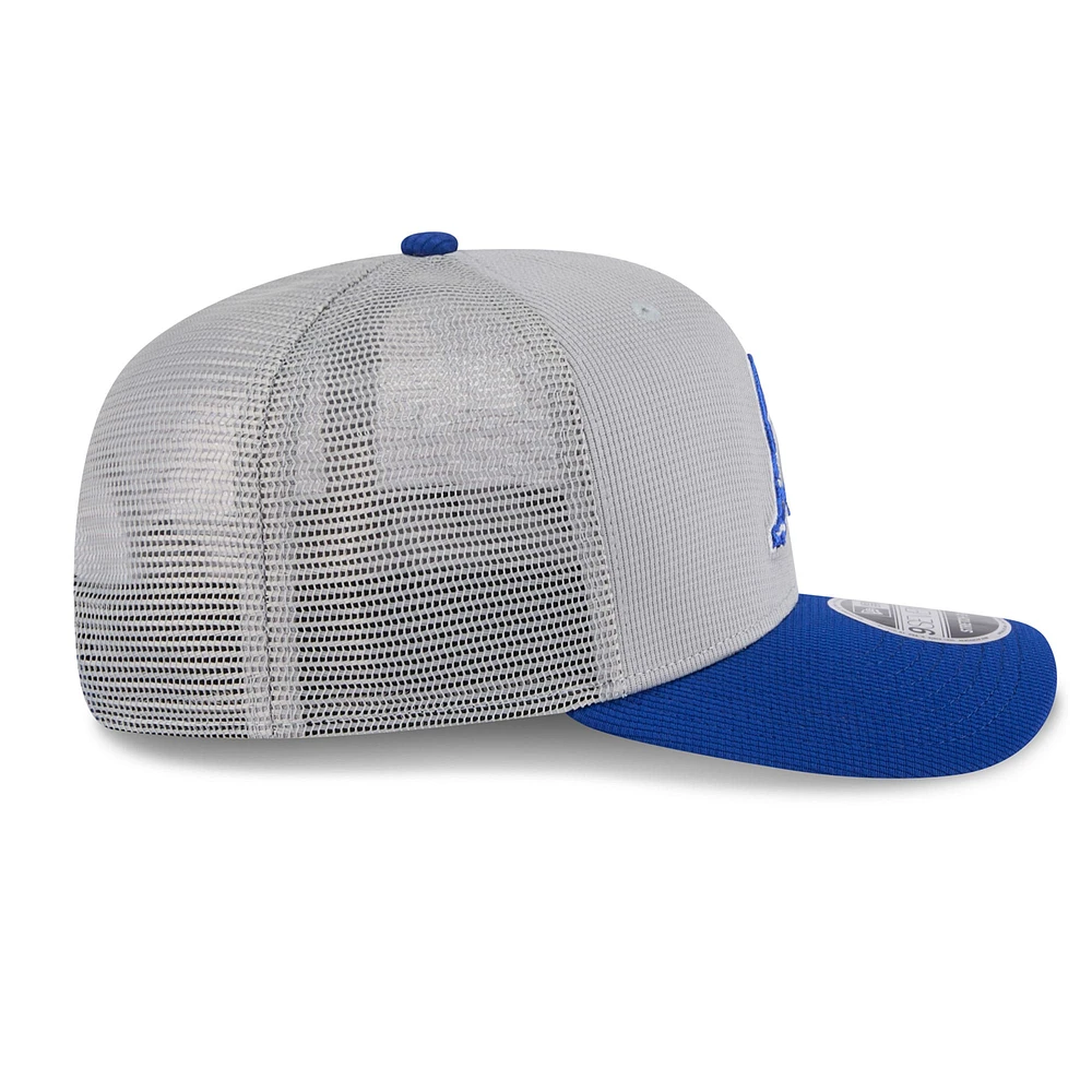 Men's New Era  Gray/Royal Milwaukee Brewers 2025 Batting Practice 9SEVENTY Stretch-Snap Trucker Hat