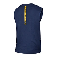Men's New Era Heather Navy Milwaukee Brewers Team Muscle Tank Top