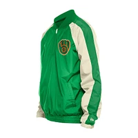 Coupe-vent à glissière quart de tour raglan Ripstop Milwaukee Brewers New Era pour homme, vert Kelly