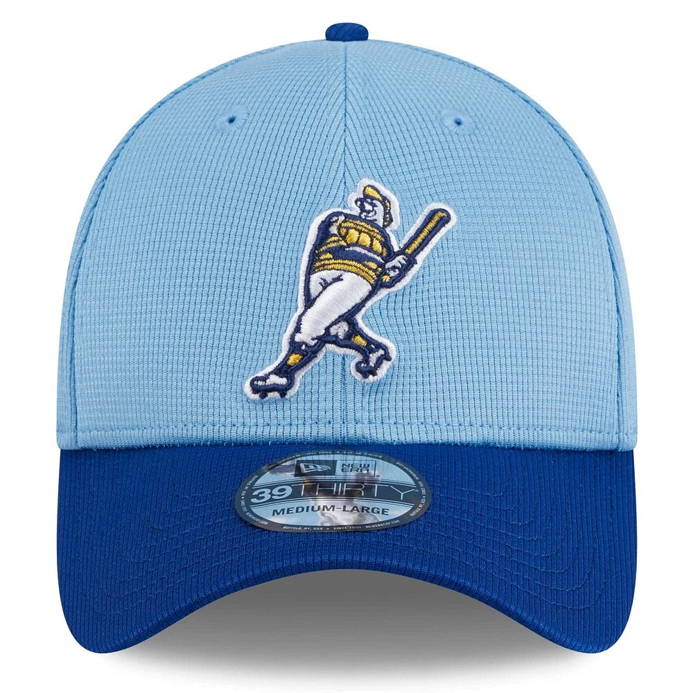 Men's New Era  Light Blue Milwaukee Brewers 2025 Batting Practice 39THIRTY Flex Hat