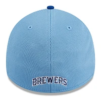 Men's New Era  Light Blue Milwaukee Brewers 2025 Batting Practice 39THIRTY Flex Hat