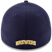 Men's New Era Navy Milwaukee Brewers Game Team Classic 39THIRTY Flex Hat